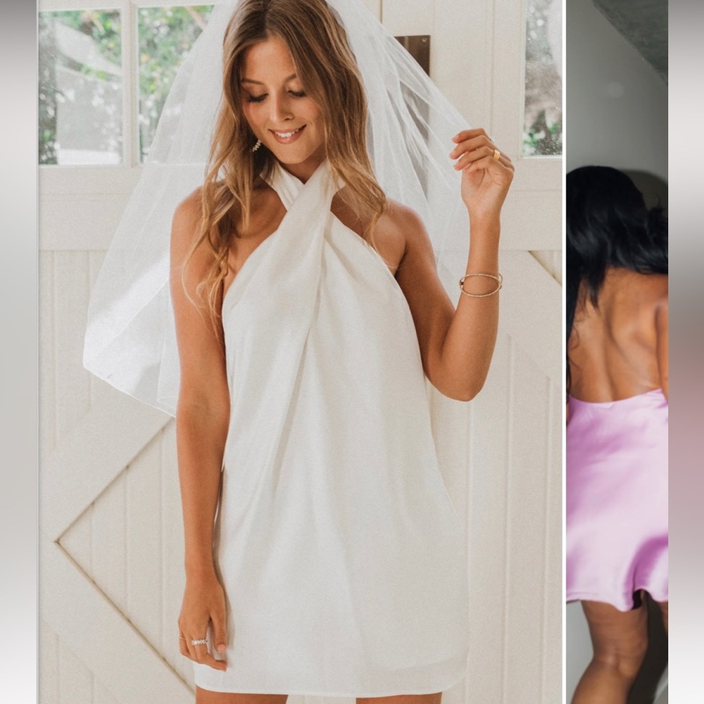 SHOW ME YOUR MUMU jasmine halter mini dress - white (medium)